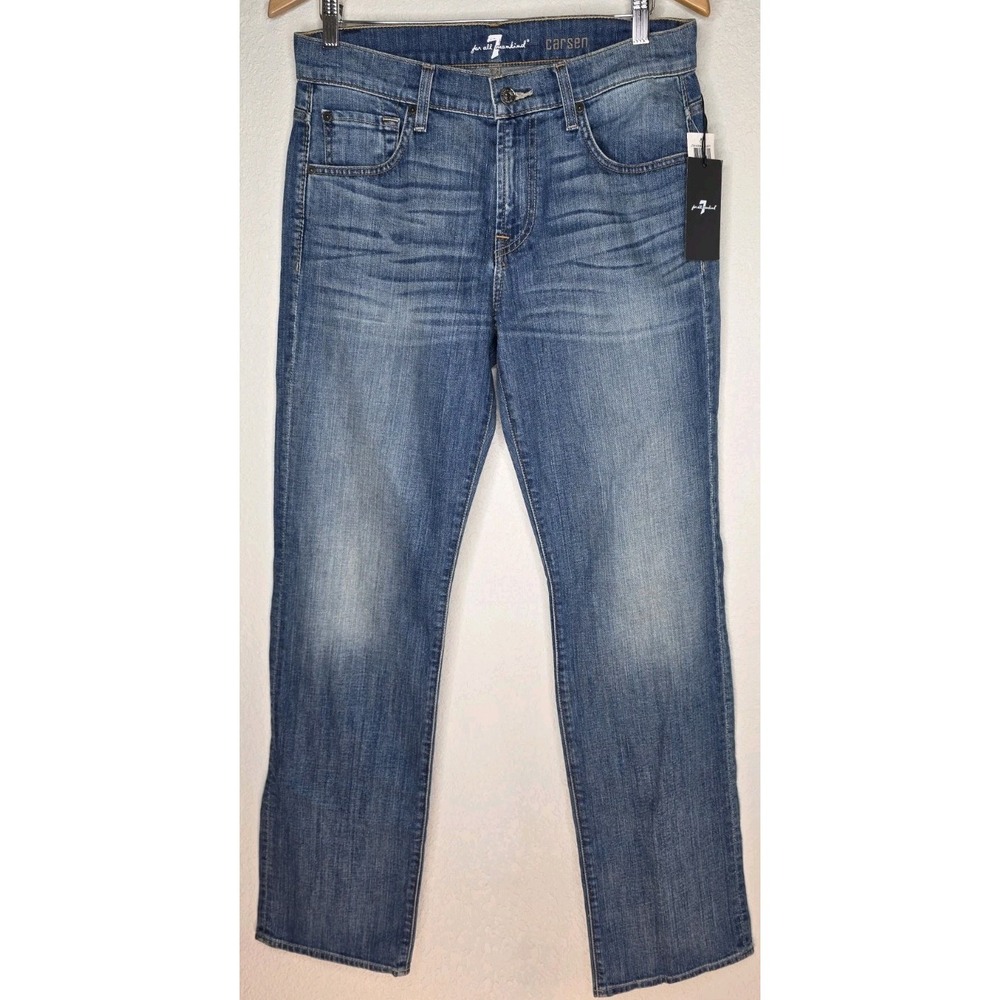 New 7 For All Mankind Carsen Easy Straight Leg Jeans Men 30x33.5 Denim Pants